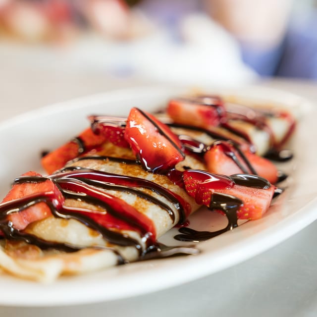 Strawberries & Creme Crepe.