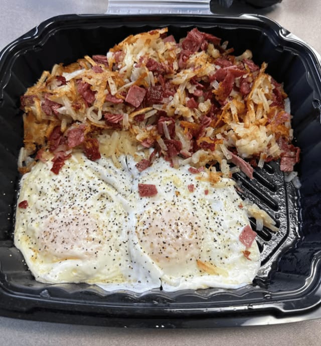 Corned Beef Hash and Eggs.