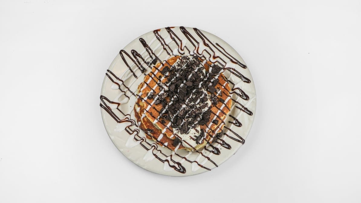 Oreo Stuffed Pancakes.